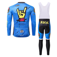 Load image into Gallery viewer, Thriller Rider Sports Bicycle Clothing Mens Cycling Jersey Long Sleeve and Bib Trousers Kit(Rock)
