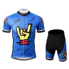 Load image into Gallery viewer, Thriller Rider Sports Bicycle Clothing Mens Cycling Jersey Short Sleeve and Shorts Kit(Rock)