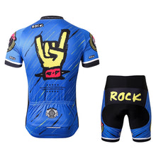 Load image into Gallery viewer, Thriller Rider Sports Bicycle Clothing Mens Cycling Jersey Short Sleeve and Shorts Kit(Rock)