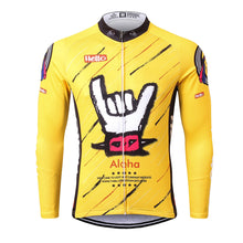 Lade das Bild in den Galerie-Viewer, Thriller Rider Sports Fahrradbekleidung Herren Fahrradtrikots Radtrikots Langärmlig(Aloha)