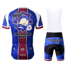 Lade das Bild in den Galerie-Viewer, Thriller Rider Sports Fahrradbekleidung Herren Fahrradtrikots Radtrikots und Trägerhose Anzug(Fire in The Hole)