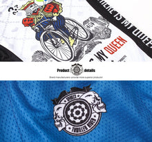 Cargar imagen en el visor de la galería, Thriller Rider Sports Ropa de Bicicleta Hombre Ciclismo Maillots y Culotte Corto con Tirantes Traje(Where is My Queen)