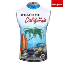 Carica l'immagine nel visualizzatore di Gallery, Thriller Rider Sports Abbigliamento per Biciclette Uomo Ciclismo Gilet Antivento Senza Maniche(Welcome to California)
