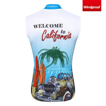 Carica l'immagine nel visualizzatore di Gallery, Thriller Rider Sports Abbigliamento per Biciclette Uomo Ciclismo Gilet Antivento Senza Maniche(Welcome to California)
