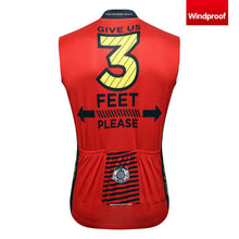 Lade das Bild in den Galerie-Viewer, Thriller Rider Sports Fahrradbekleidung Herren Fahrradweste Radweste Ärmellos Windweste(Give Us 3 Feet Please)