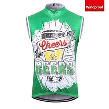 Cargar imagen en el visor de la galería, Thriller Rider Sports Ropa de Bicicleta Hombre Ciclismo Chalecos Sin Mangas Cortavientos(Cheers & Beers)