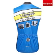 Load image into Gallery viewer, Thriller Rider Sports Bicycle Clothing Mens Cycling Vests Windproof Sleeveless(I'm Simple Man)