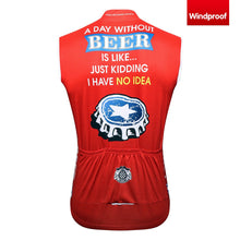 Cargar imagen en el visor de la galería, Thriller Rider Sports Ropa de Bicicleta Hombre Ciclismo Chalecos Sin Mangas Cortavientos(Beer Cap)