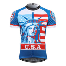 Load image into Gallery viewer, Thriller Rider Sports Bicycle Clothing Mens Cycling Jersey Short Sleeve(USA Flag)