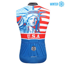 Cargar imagen en el visor de la galería, Thriller Rider Sports Ropa de Bicicleta Hombre Ciclismo Chalecos Sin Mangas Invierno/Térmico(USA Flag)