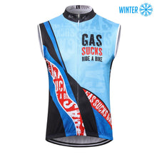 Cargar imagen en el visor de la galería, Thriller Rider Sports Ropa de Bicicleta Hombre Ciclismo Chalecos Sin Mangas Invierno/Térmico(Gas Sucks Ride a Bike)