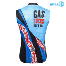 Cargar imagen en el visor de la galería, Thriller Rider Sports Ropa de Bicicleta Hombre Ciclismo Chalecos Sin Mangas Invierno/Térmico(Gas Sucks Ride a Bike)