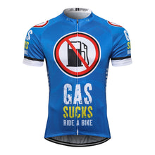 Load image into Gallery viewer, Thriller Rider Sports Bicycle Clothing Mens Cycling Jersey Short Sleeve(Gas Sucks Ride a Bike)