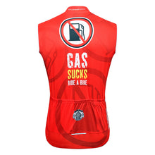 Load image into Gallery viewer, Thriller Rider Sports Bicycle Clothing Mens Cycling Vests Sleeveless(Gas Sucks Ride a Bike)
