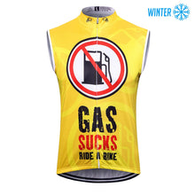 Cargar imagen en el visor de la galería, Thriller Rider Sports Ropa de Bicicleta Hombre Ciclismo Chalecos Sin Mangas Invierno/Térmico(Gas Sucks Ride a Bike)