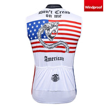 Carica l'immagine nel visualizzatore di Gallery, Thriller Rider Sports Abbigliamento per Biciclette Uomo Ciclismo Gilet Antivento Senza Maniche(Don't Cread on Me)