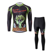 Load image into Gallery viewer, Thriller Rider Sports Bicycle Clothing Mens Cycling Jersey Long Sleeve and Trousers Kit(Hey Guys! Put on Your Helmet!)
