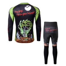 Load image into Gallery viewer, Thriller Rider Sports Bicycle Clothing Mens Cycling Jersey Long Sleeve and Trousers Kit(Hey Guys! Put on Your Helmet!)
