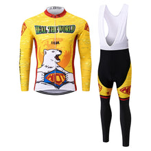 Load image into Gallery viewer, Thriller Rider Sports Bicycle Clothing Mens Cycling Jersey Long Sleeve and Bib Trousers Kit(Heal The World)
