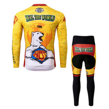 Load image into Gallery viewer, Thriller Rider Sports Bicycle Clothing Mens Cycling Jersey Long Sleeve and Trousers Kit(Heal The World)
