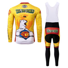 Load image into Gallery viewer, Thriller Rider Sports Bicycle Clothing Mens Cycling Jersey Long Sleeve and Bib Trousers Kit(Heal The World)
