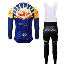 Load image into Gallery viewer, Thriller Rider Sports Bicycle Clothing Mens Cycling Jersey Long Sleeve and Bib Trousers Kit(I Like Beer)
