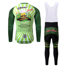 Load image into Gallery viewer, Thriller Rider Sports Bicycle Clothing Mens Cycling Jersey Long Sleeve and Bib Trousers Kit(Cheer for Being)
