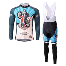 Load image into Gallery viewer, Thriller Rider Sports Bicycle Clothing Mens Cycling Jersey Long Sleeve and Bib Trousers Kit(Feel in Your Wheels)
