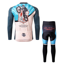 Load image into Gallery viewer, Thriller Rider Sports Bicycle Clothing Mens Cycling Jersey Long Sleeve and Trousers Kit(Feel in Your Wheels)
