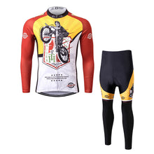 Load image into Gallery viewer, Thriller Rider Sports Bicycle Clothing Mens Cycling Jersey Long Sleeve and Trousers Kit(Feel in Your Wheels)
