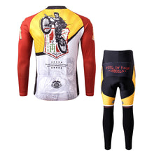 Load image into Gallery viewer, Thriller Rider Sports Bicycle Clothing Mens Cycling Jersey Long Sleeve and Trousers Kit(Feel in Your Wheels)
