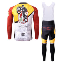 Load image into Gallery viewer, Thriller Rider Sports Bicycle Clothing Mens Cycling Jersey Long Sleeve and Bib Trousers Kit(Feel in Your Wheels)
