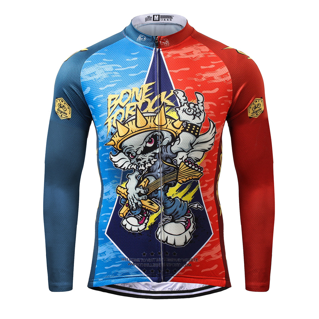 Thriller Rider Sports Bicycle Clothing Mens Cycling Jersey Long Sleeve(Bone to Rock)