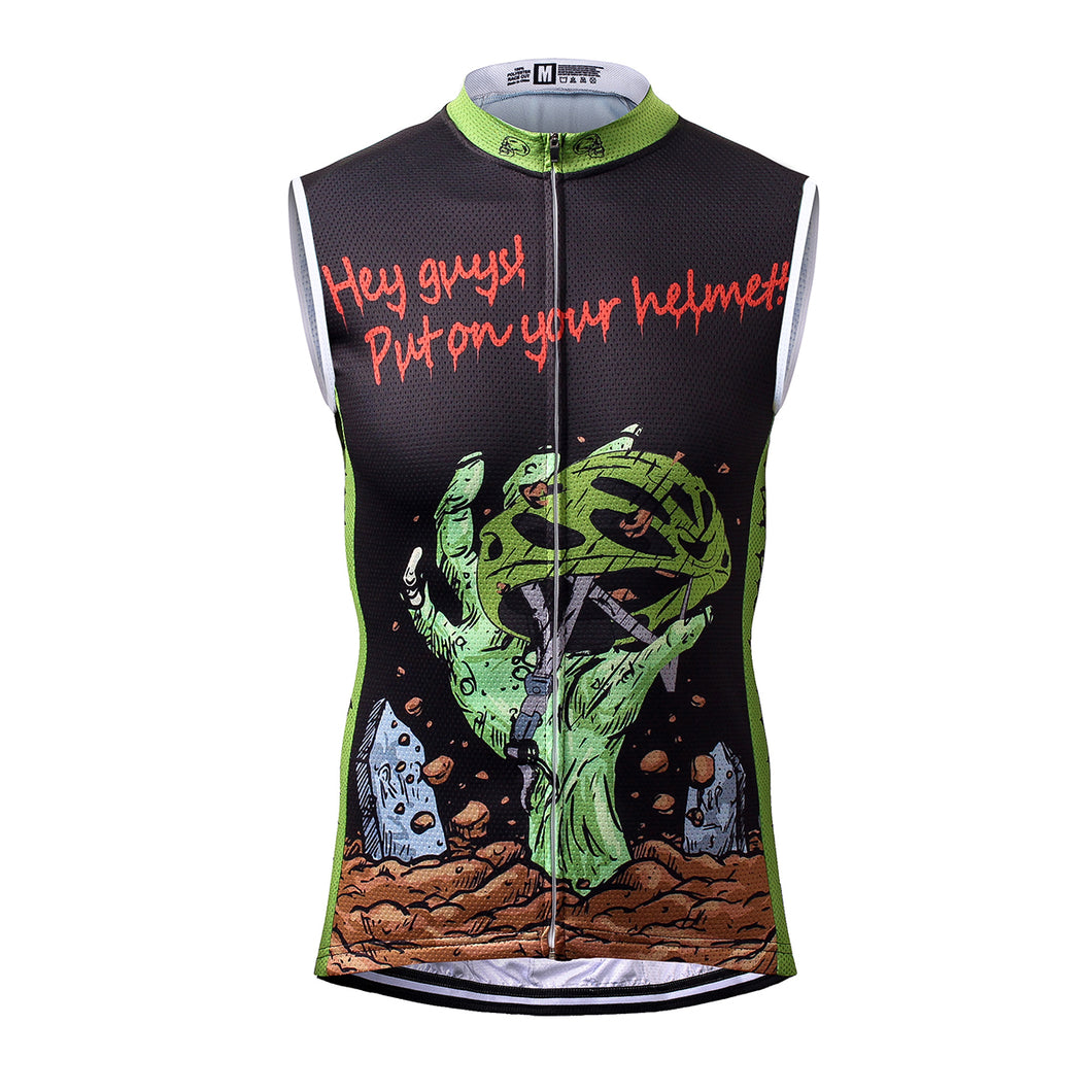 Thriller Rider Sports Bicycle Clothing Mens Cycling Vests Sleeveless(Hey Guys! Put on Your Helmet!)