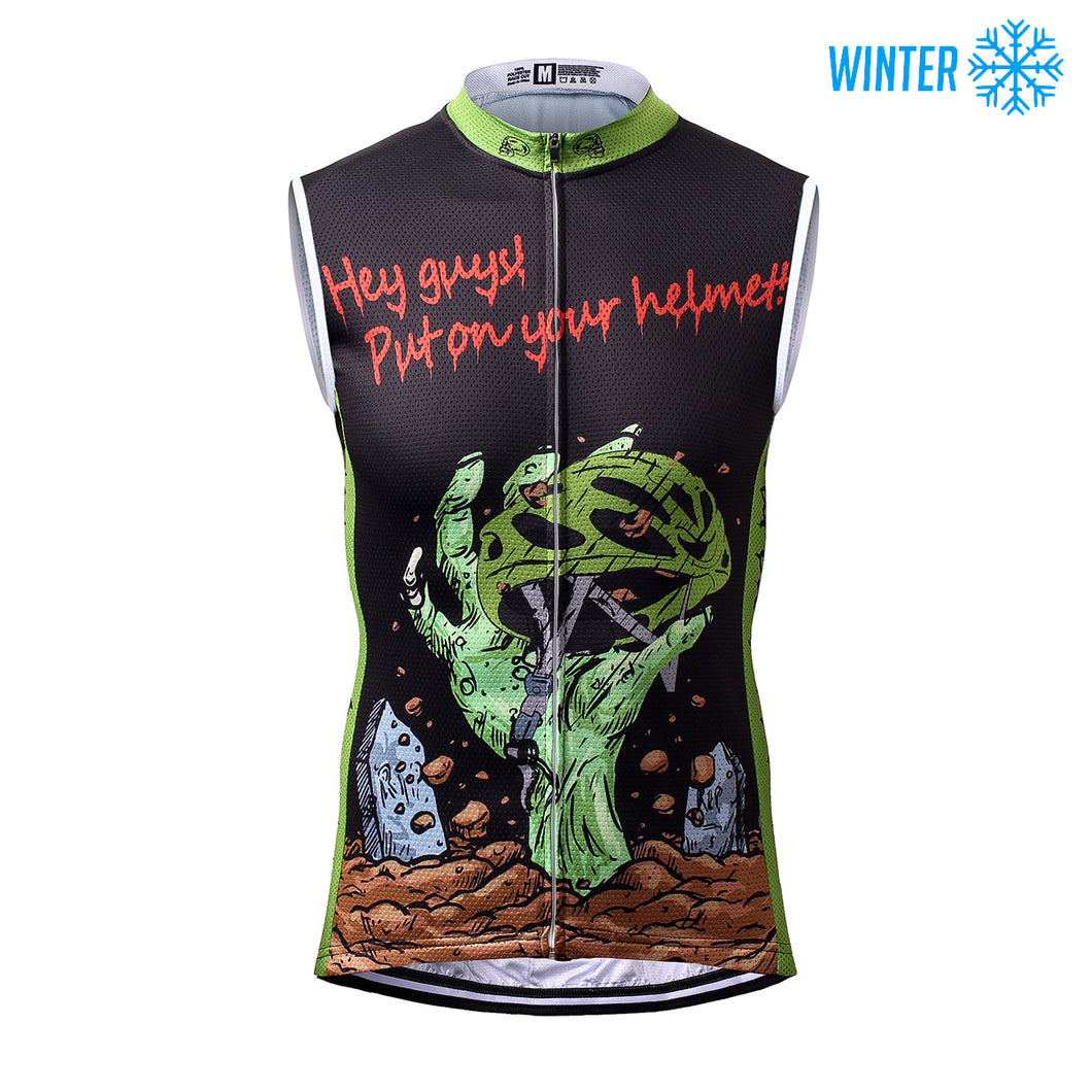 Thriller Rider Sports Bicycle Clothing Mens Cycling Vests Winter Sleeveless(Hey Guys! Put on Your Helmet!)