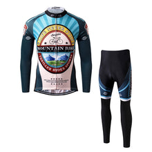 Load image into Gallery viewer, Thriller Rider Sports Bicycle Clothing Mens Cycling Jersey Long Sleeve and Trousers Kit(Mountian Bike Bicycle Club)
