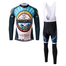 Load image into Gallery viewer, Thriller Rider Sports Bicycle Clothing Mens Cycling Jersey Long Sleeve and Bib Trousers Kit(Mountian Bike Bicycle Club)
