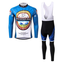 Load image into Gallery viewer, Thriller Rider Sports Bicycle Clothing Mens Cycling Jersey Long Sleeve and Bib Trousers Kit(Mountian Bike Bicycle Club)
