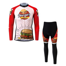 Load image into Gallery viewer, Thriller Rider Sports Bicycle Clothing Mens Cycling Jersey Long Sleeve and Trousers Kit(The Burgers)
