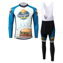 Load image into Gallery viewer, Thriller Rider Sports Bicycle Clothing Mens Cycling Jersey Long Sleeve and Bib Trousers Kit(The Burgers)
