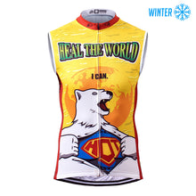 Load image into Gallery viewer, Thriller Rider Sports Bicycle Clothing Mens Cycling Vests Winter Sleeveless(Heal The World)
