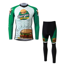 Load image into Gallery viewer, Thriller Rider Sports Bicycle Clothing Mens Cycling Jersey Long Sleeve and Trousers Kit(The Burgers)
