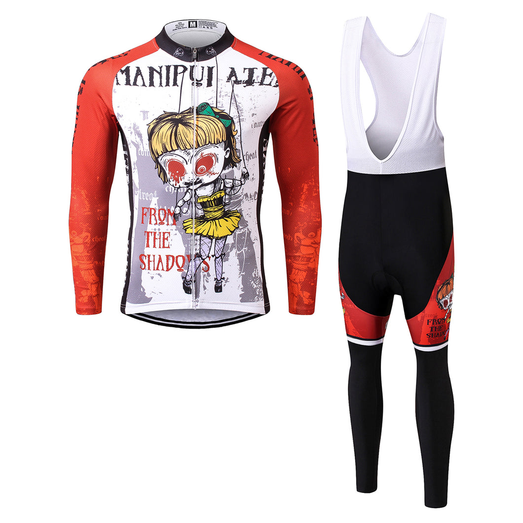 Thriller Rider Sports Bicycle Clothing Mens Cycling Jersey Long Sleeve and Bib Trousers Kit(Manipulated)