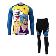 Load image into Gallery viewer, Thriller Rider Sports Bicycle Clothing Mens Cycling Jersey Long Sleeve and Trousers Kit(Everything Will Be OK)
