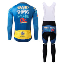 Load image into Gallery viewer, Thriller Rider Sports Bicycle Clothing Mens Cycling Jersey Long Sleeve and Bib Trousers Kit(Everything Will Be OK)
