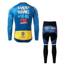 Load image into Gallery viewer, Thriller Rider Sports Bicycle Clothing Mens Cycling Jersey Long Sleeve and Trousers Kit(Everything Will Be OK)
