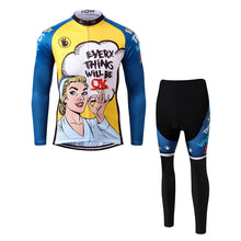 Load image into Gallery viewer, Thriller Rider Sports Bicycle Clothing Mens Cycling Jersey Long Sleeve and Trousers Kit(Everything Will Be OK)
