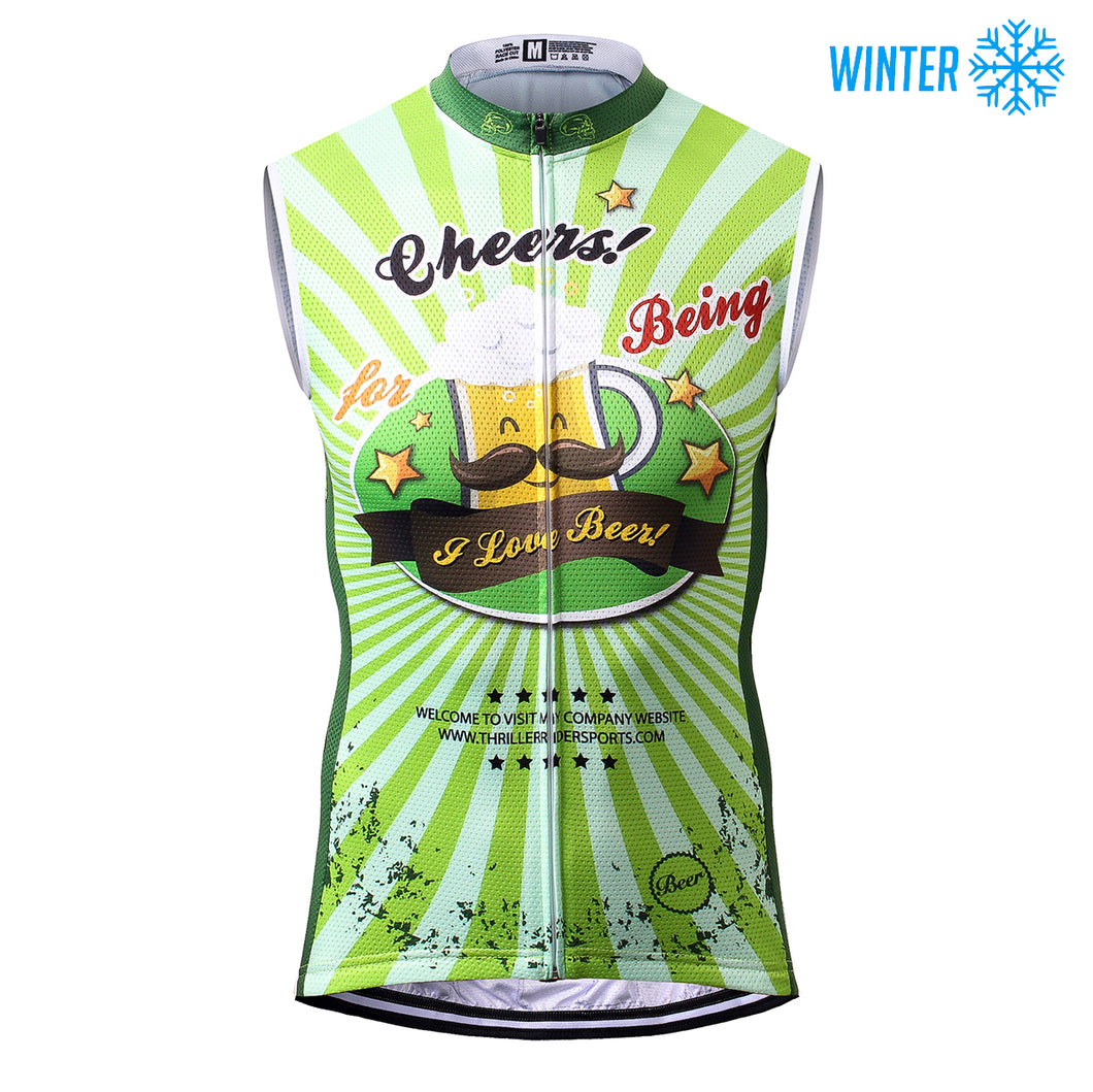 Thriller Rider Sports Bicycle Clothing Mens Cycling Vests Winter Sleeveless(Cheer for Being)