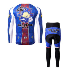 Load image into Gallery viewer, Thriller Rider Sports Bicycle Clothing Mens Cycling Jersey Long Sleeve and Trousers Kit(Fire in The Hole)
