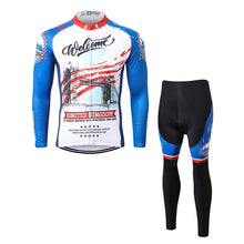 Load image into Gallery viewer, Thriller Rider Sports Bicycle Clothing Mens Cycling Jersey Long Sleeve and Trousers Kit(United Kingdom)
